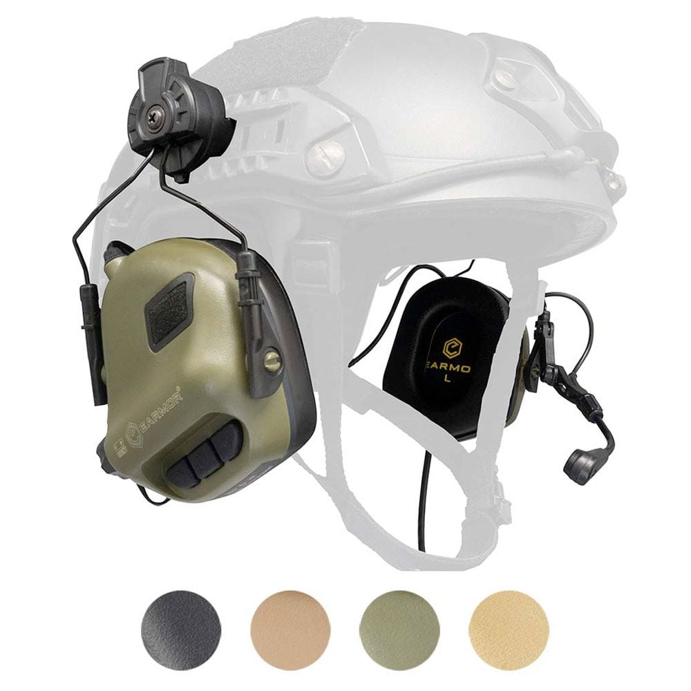 earmor m32h tactical communication hearing protector for fast mt helmets Coyote Tan M32H PLUS Black – EARMOR is a tactical electronic headset designed for use with ARC Fast Helmets EARMOR - Hearing Protector M32